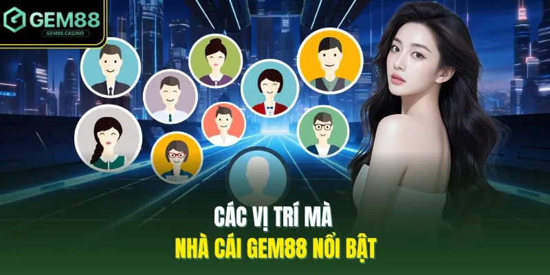 Các vị trí mà nhà cái GEM88 nổi bật 